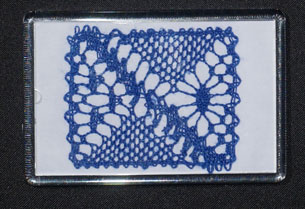 Magnet rectangulaire bleu en torchon