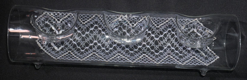 3 bougies, dentelle blanche