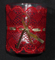 photophore rouge en grille